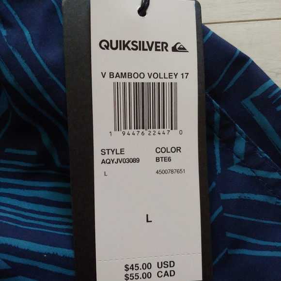 QUIKSILVER NEW Bamboo Break Volley 17 Swim Shorts - Picture 12 of 12